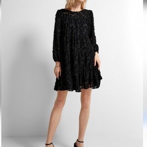 Simons Icone Size S Spun Floral Trapeze Dress - Black